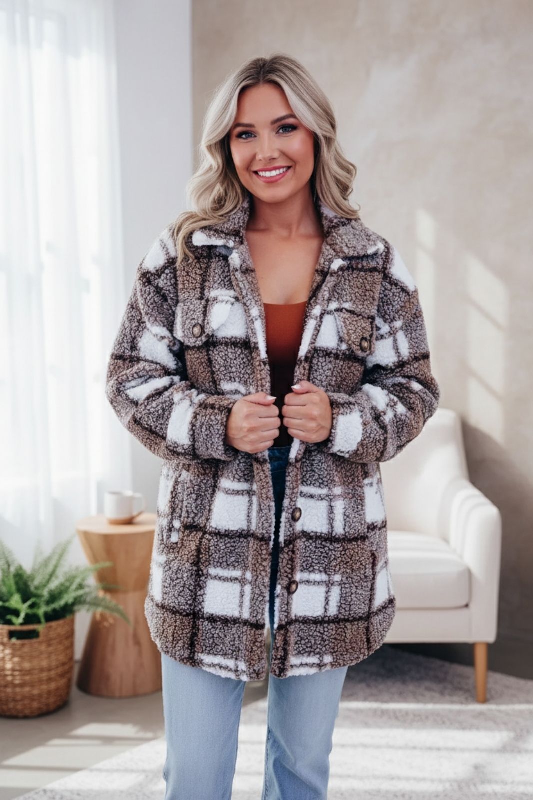 WW | Eleganter, warmer und bequemer Damen-Pullovermantel aus Fleece