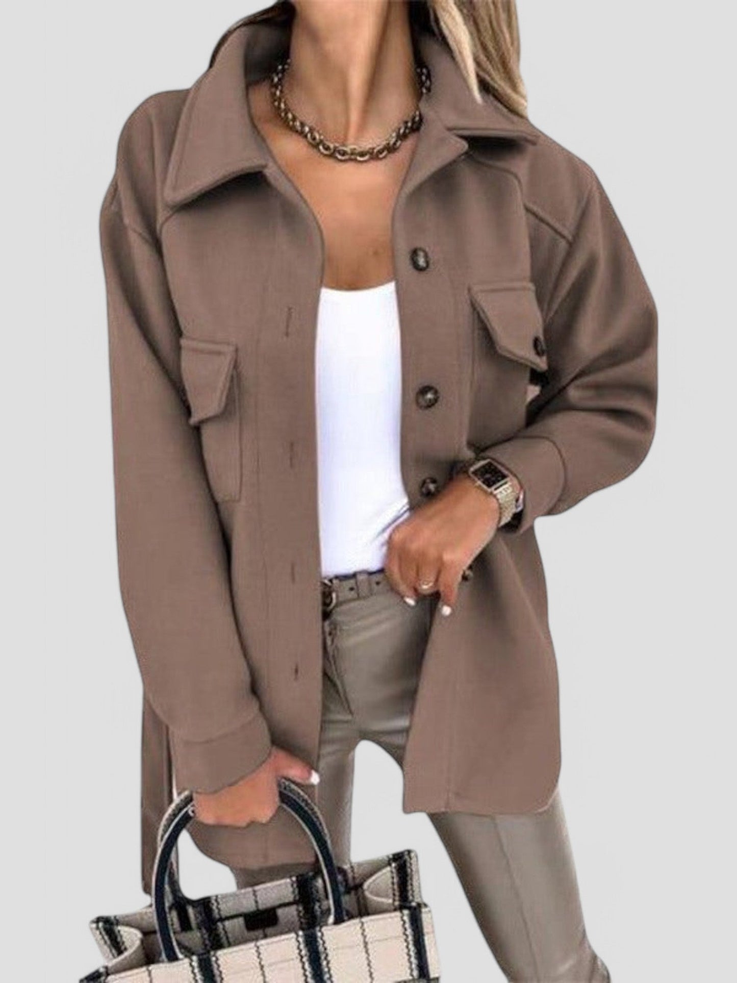 WW | Fashionable Oversized Shirt Jacket Comfort and Style Perfect for Transitional Weather
