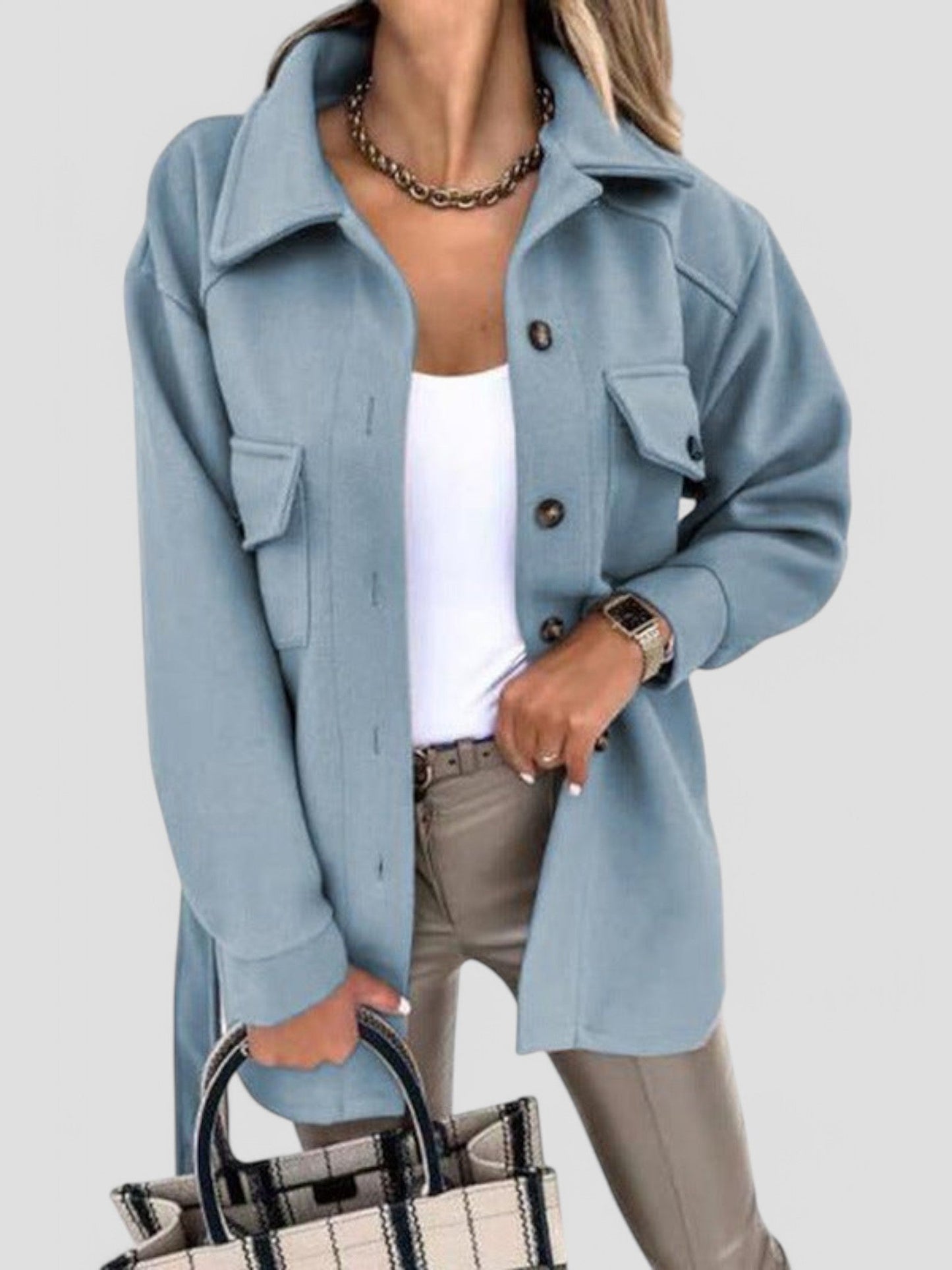 WW | Fashionable Oversized Shirt Jacket Comfort and Style Perfect for Transitional Weather