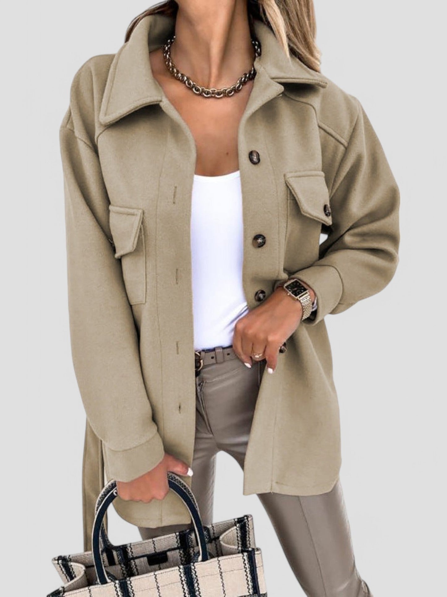 WW | Fashionable Oversized Shirt Jacket Comfort and Style Perfect for Transitional Weather