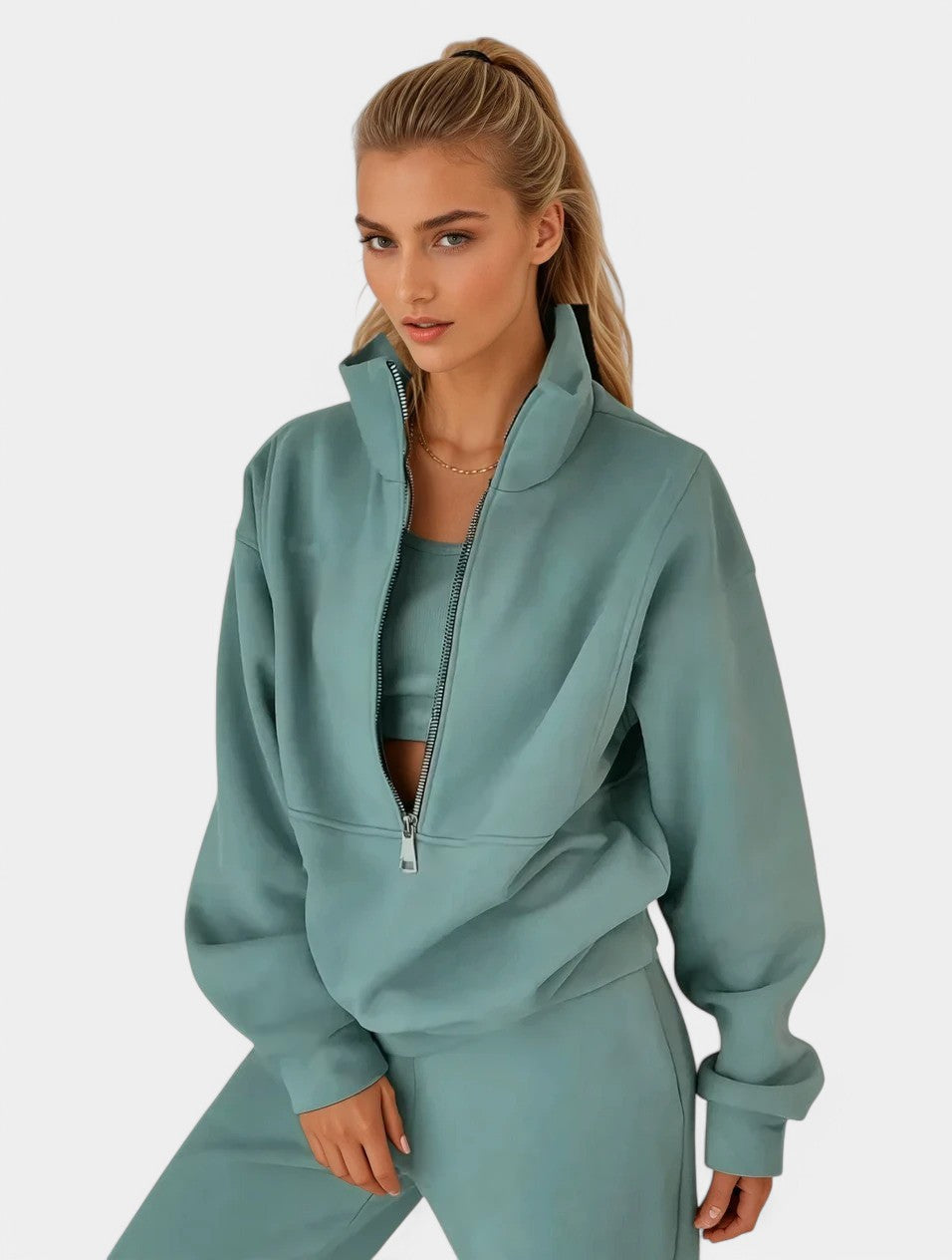 WW | Sportbekleidungset mit Reißverschluss Modernen Komfort Lässiger trendiger Look