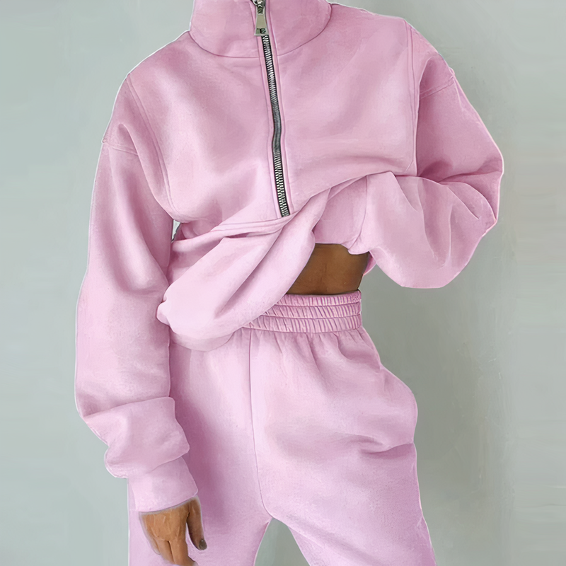 WW | Sportbekleidungset mit Reißverschluss Modernen Komfort Lässiger trendiger Look