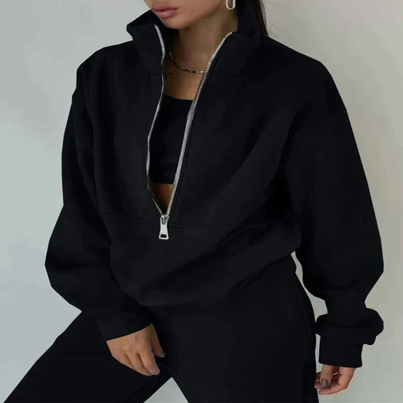 WW | Sportbekleidungset mit Reißverschluss Modernen Komfort Lässiger trendiger Look