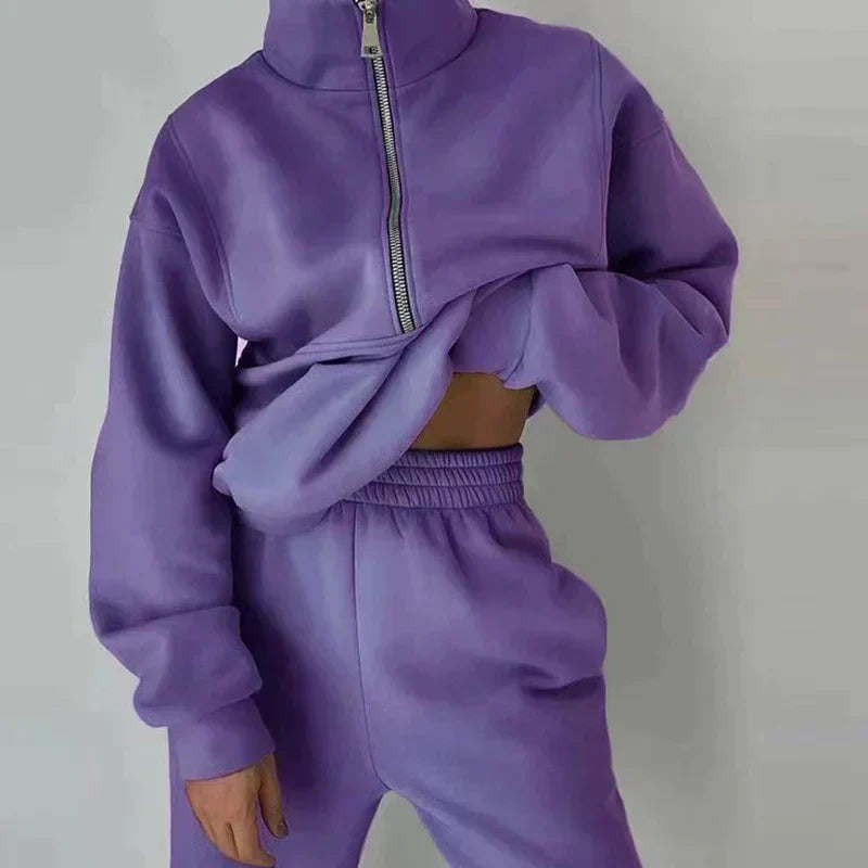 WW | Sportbekleidungset mit Reißverschluss Modernen Komfort Lässiger trendiger Look