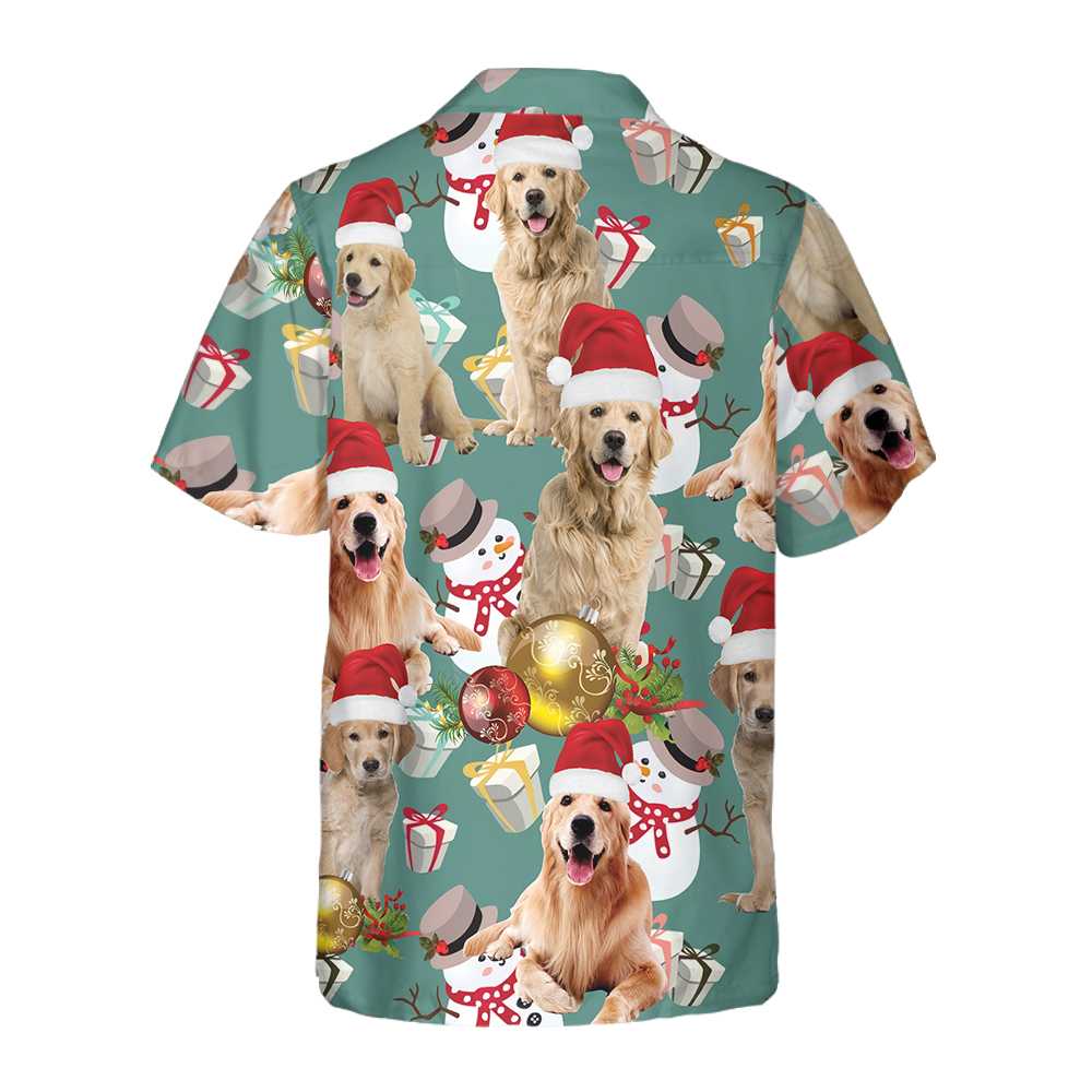 WW | Golden Retriever Weihnachten Feiern Hawaiian Shirt, Golden Retriever Weihnachten Hund Hawaiian Shirt, Weihnachtsgeschenk für Hundeliebhaber