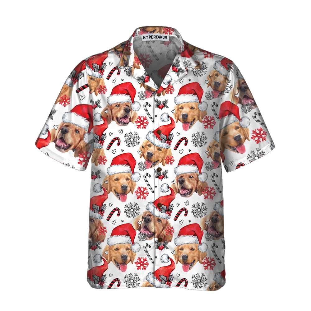 WW | Golden Retriever Santa Hawaiian Shirt, Lustiges Weihnachts-Hundeshirt für Männer & Frauen, Bestes Weihnachtsgeschenk