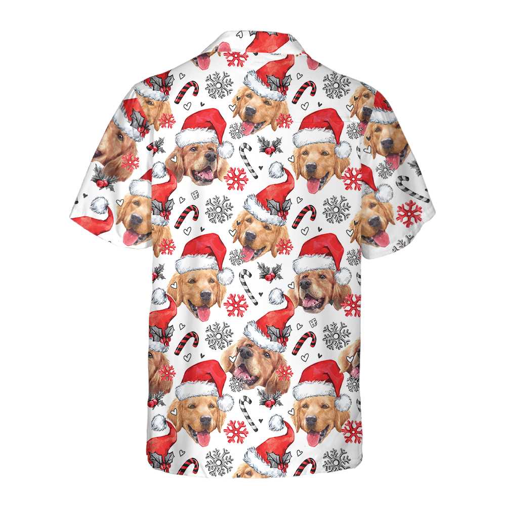 WW | Golden Retriever Santa Hawaiian Shirt, Lustiges Weihnachts-Hundeshirt für Männer & Frauen, Bestes Weihnachtsgeschenk