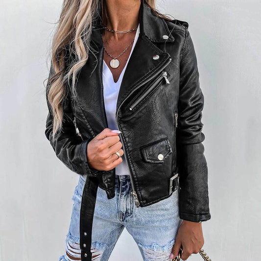 WW | Damen-Casual-Motorradjacke mit Revers