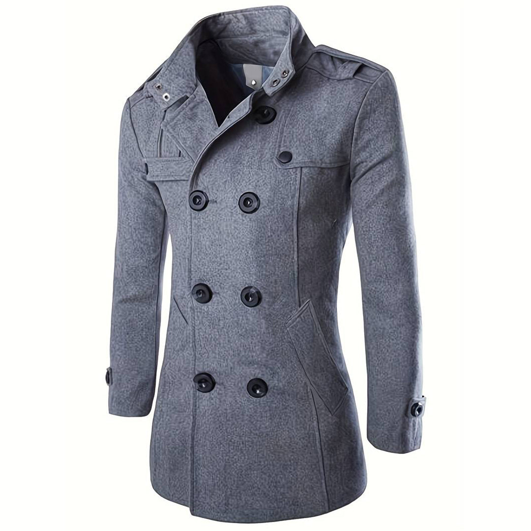 WW | Tailored fit Wool Double-breasted High collar Shoulder epaulets