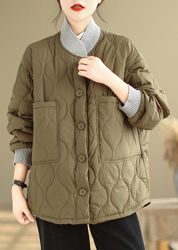 WW | Pocket Patchwork Fine Cotton Filled Loose Coats Winter
