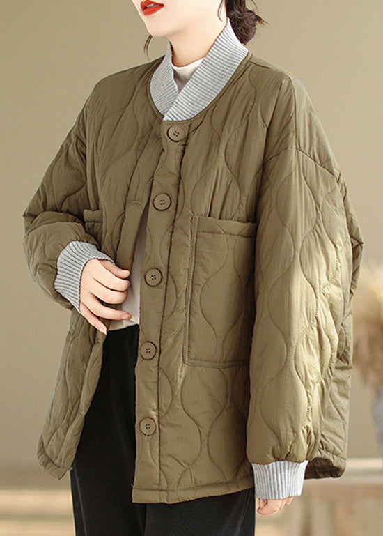 WW | Pocket Patchwork Fine Cotton Filled Loose Coats Winter