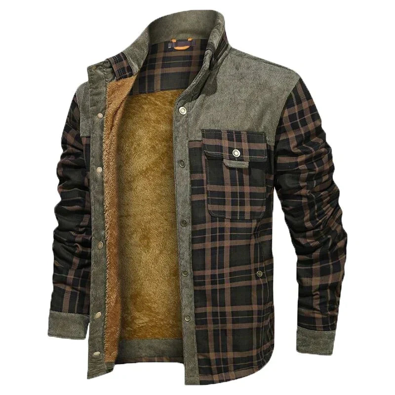 WW | Herren Karierte Winterjacke - Gefüttert