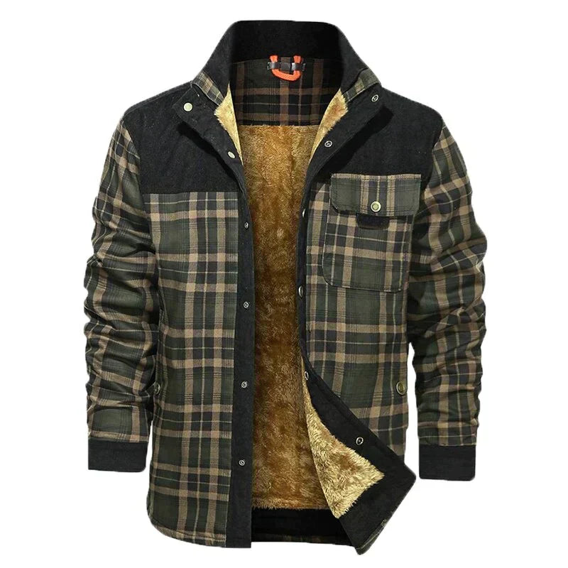 WW | Herren Karierte Winterjacke - Gefüttert