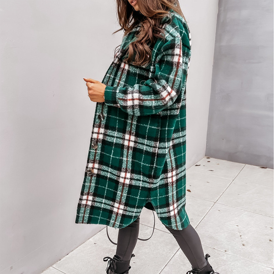 WW | Checked Long Women's Jacket