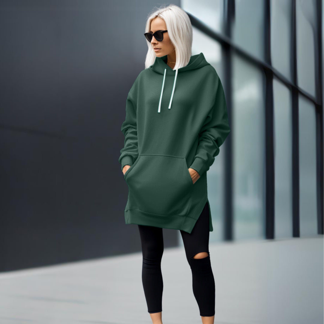 WW | Bequemes Oversize-Kleid mit Kapuze für Damen
