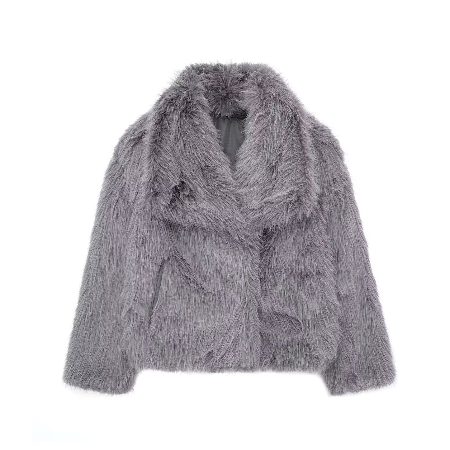 WW | Light beige faux fur coat for elegant comfort