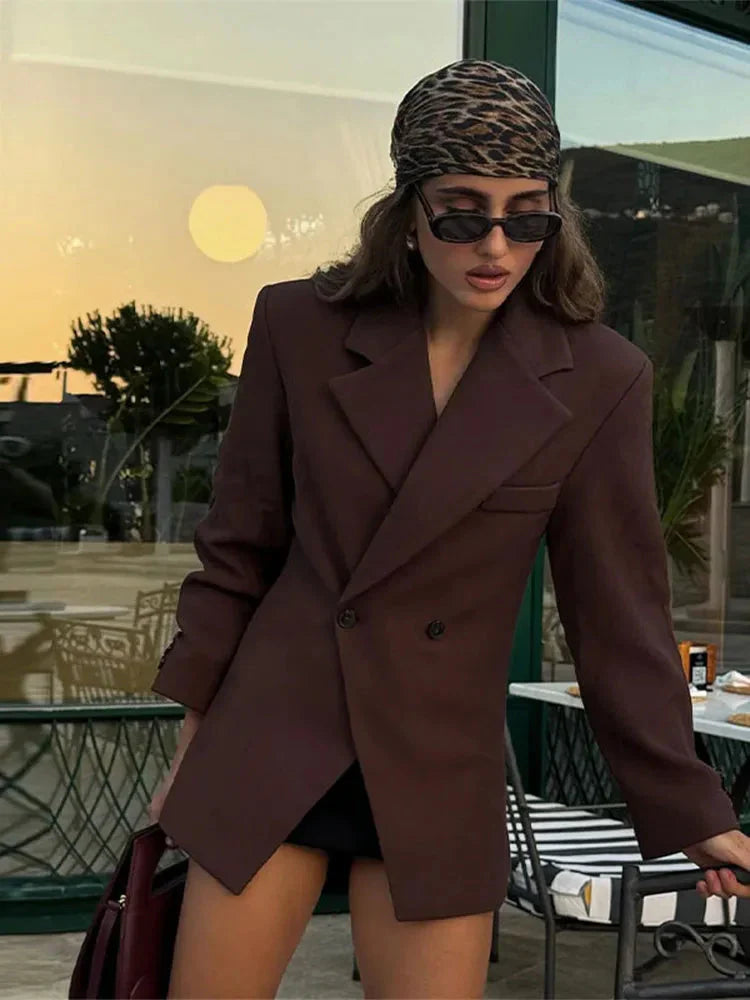 WW | Blazer Doppelreiher Braun Blazerjacke Blazer für Damen