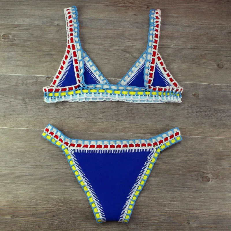 WW | Sexy Bikinis Sommer Frauen Badeanzug Handgehäkeltes Bikini-Set Badebekleidung Strand Badeanzug Biquini Frau Monokini