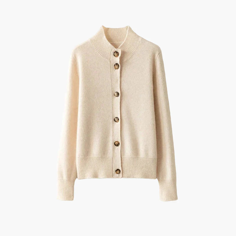 WW | Strickjacke mit Stehkragen und Knopfleiste - Eleganter Freizeitstil für Büro und Alltag