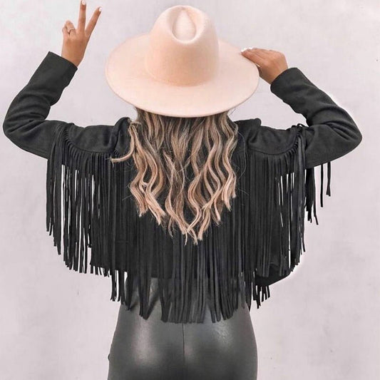 WW | Fringed Suede Jacket - Boho Chic Style - Lightweight & Trendy - Casual Layer