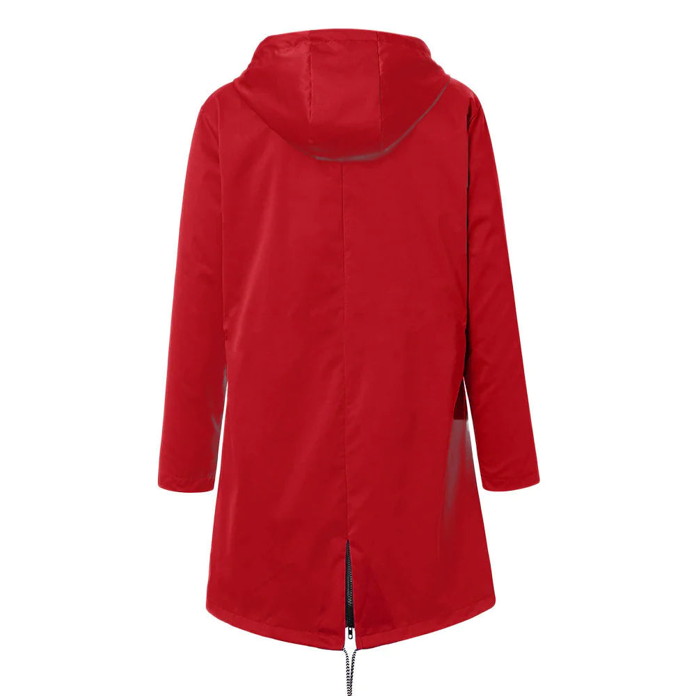 WW |  Wasserdichte Outdoor Regenjacke mit Wolle und Kapuze für Damen - Perfekt für Outdoor-Aktivitäten