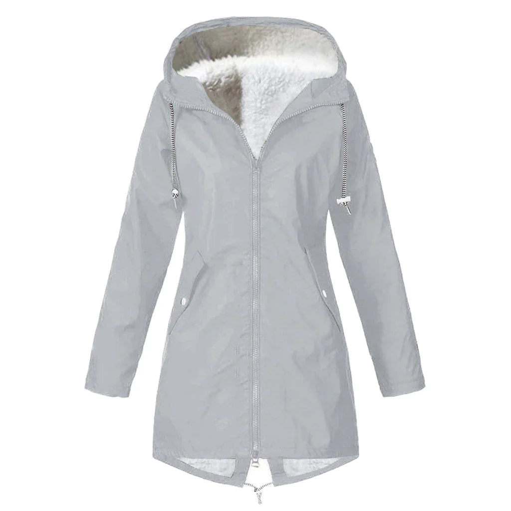 WW | Damen-Fleece-Wasserdichte Jacke mit Kapuze - Perfekt für Herbst/Winter
