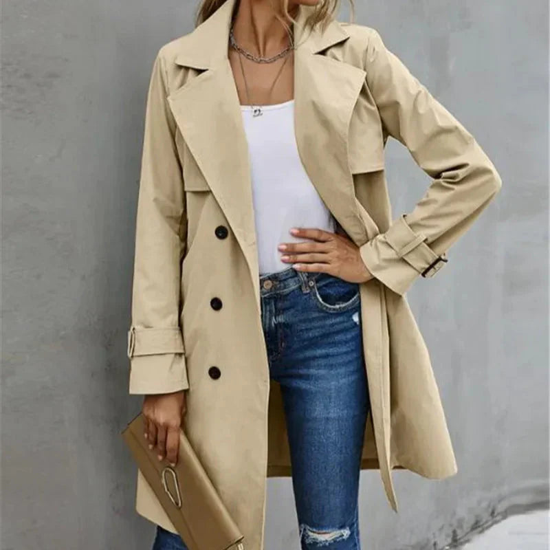WW | Damen Trenchcoat Klassisch Zeitlos Stil