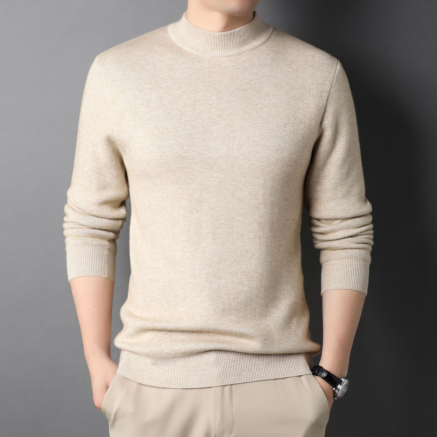 WW | Pullover - Herren Pullover mit Halbrolkragen aus feiner Strickware