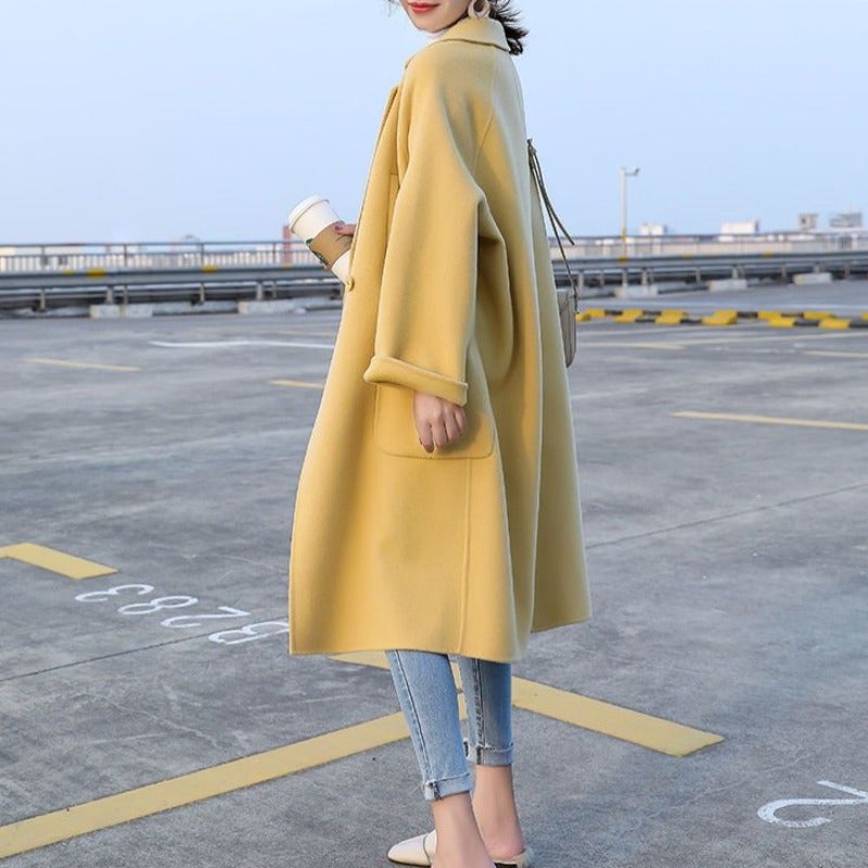 WW | Long women's coat with patch pockets