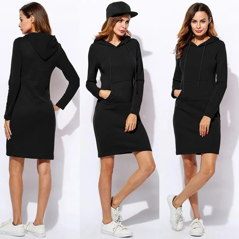 W&W - Sweatshirt Kleid mit Kapuze