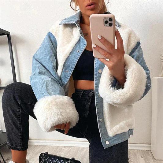 WW | Rebecca denim jacket with fur lining