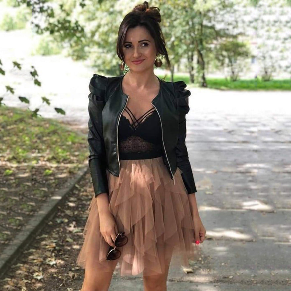 kurze Lederjacke für Damen