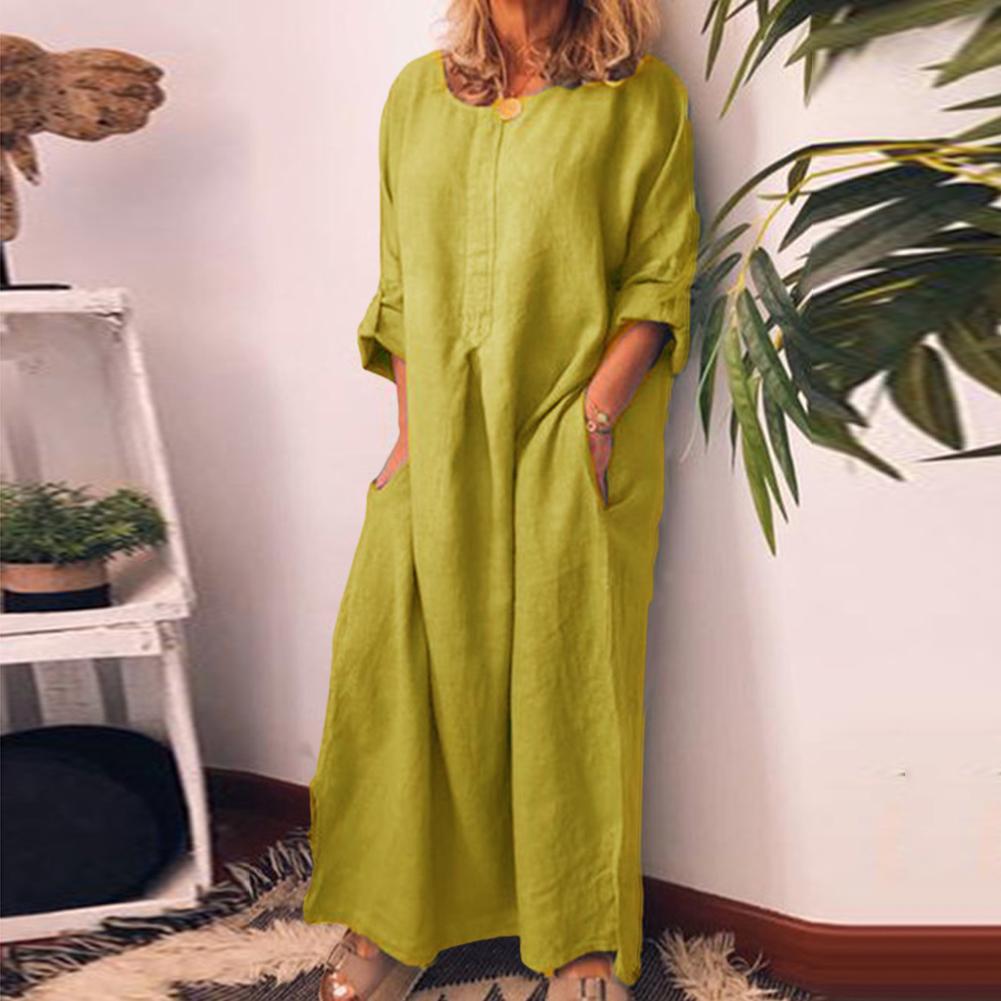 WW | Lange Hemdkleid aus Leinenstoff Oversize
