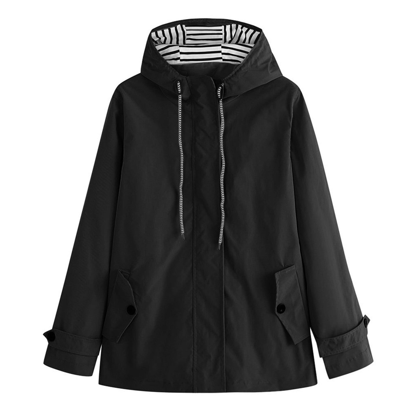 WW | Women's Rain Jacket with Striped Hood