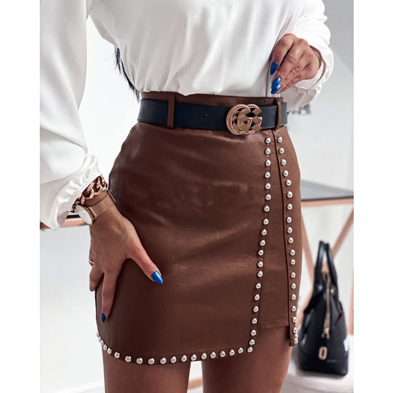 WW | Imitation Leder Minirock