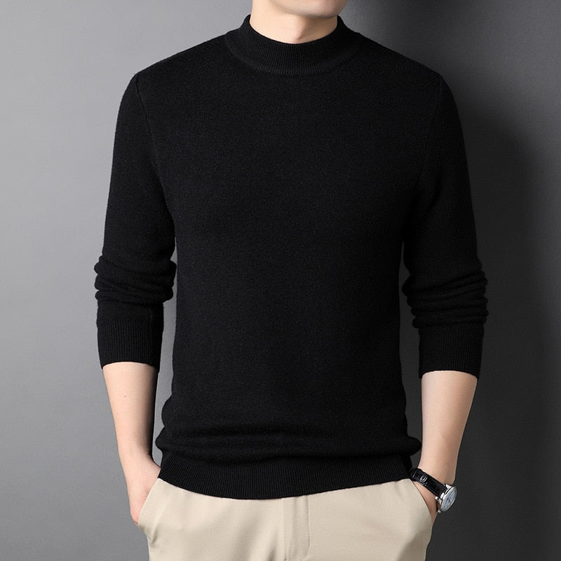 WW | Pullover - Herren Pullover mit Halbrolkragen aus feiner Strickware