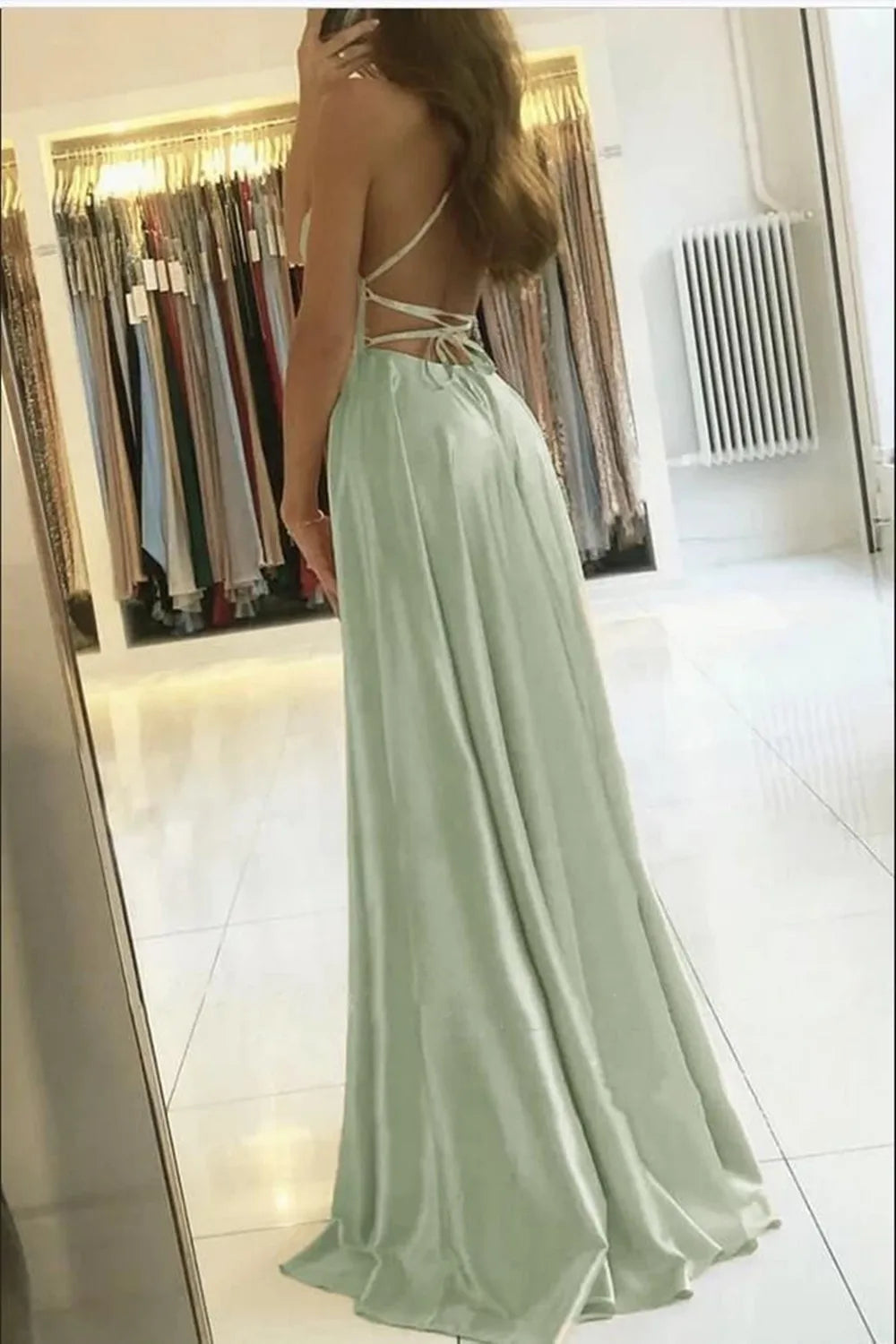 Elena | Old Rose Satin Prom Dress