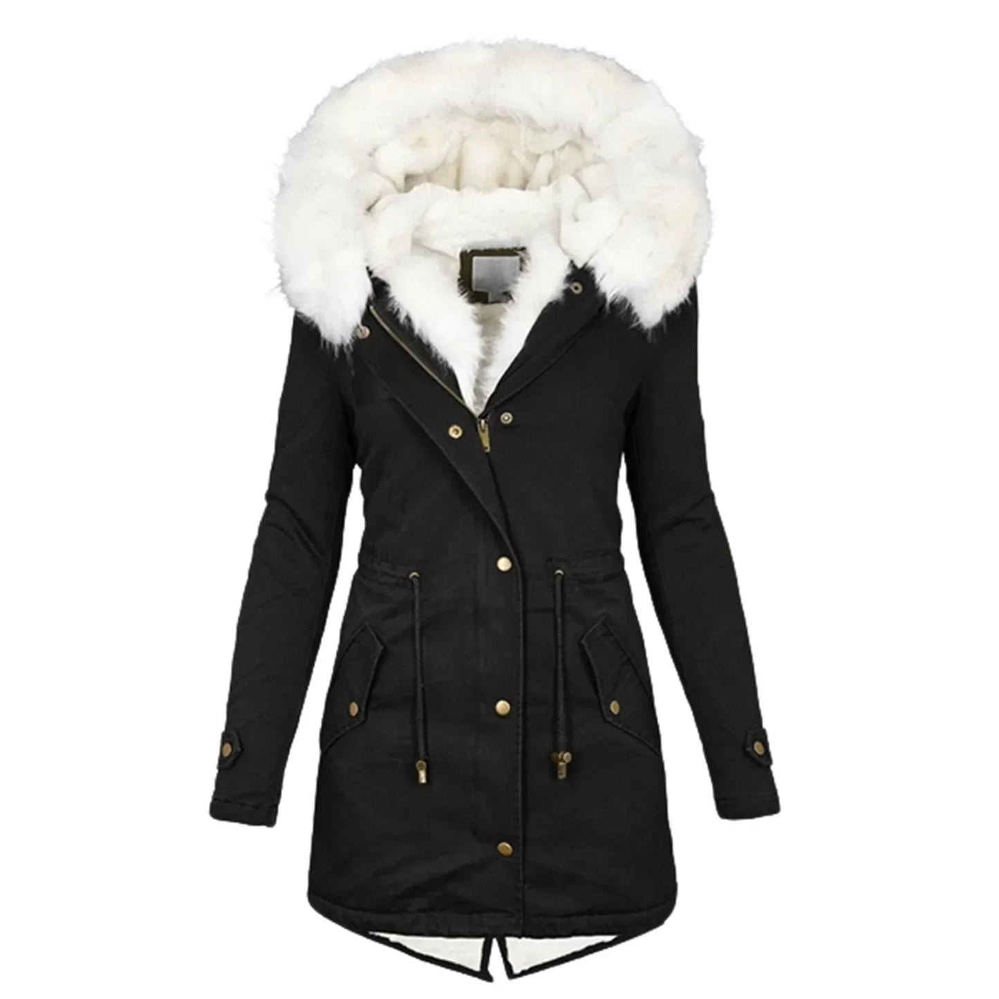 WW | Parka-Mantel mit Kapuze und Pelzfutter für Frauen