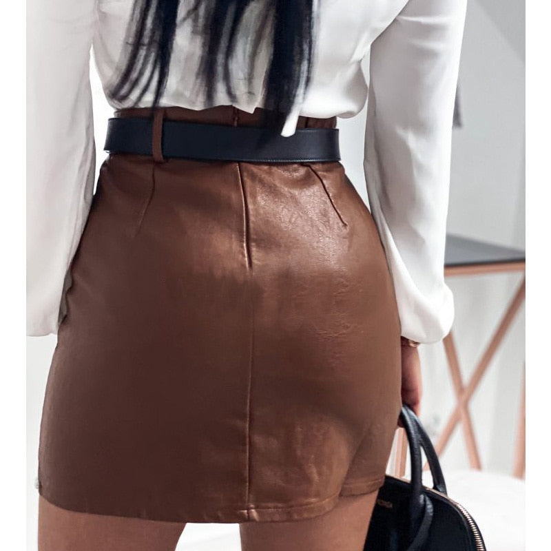 WW | Imitation Leder Minirock