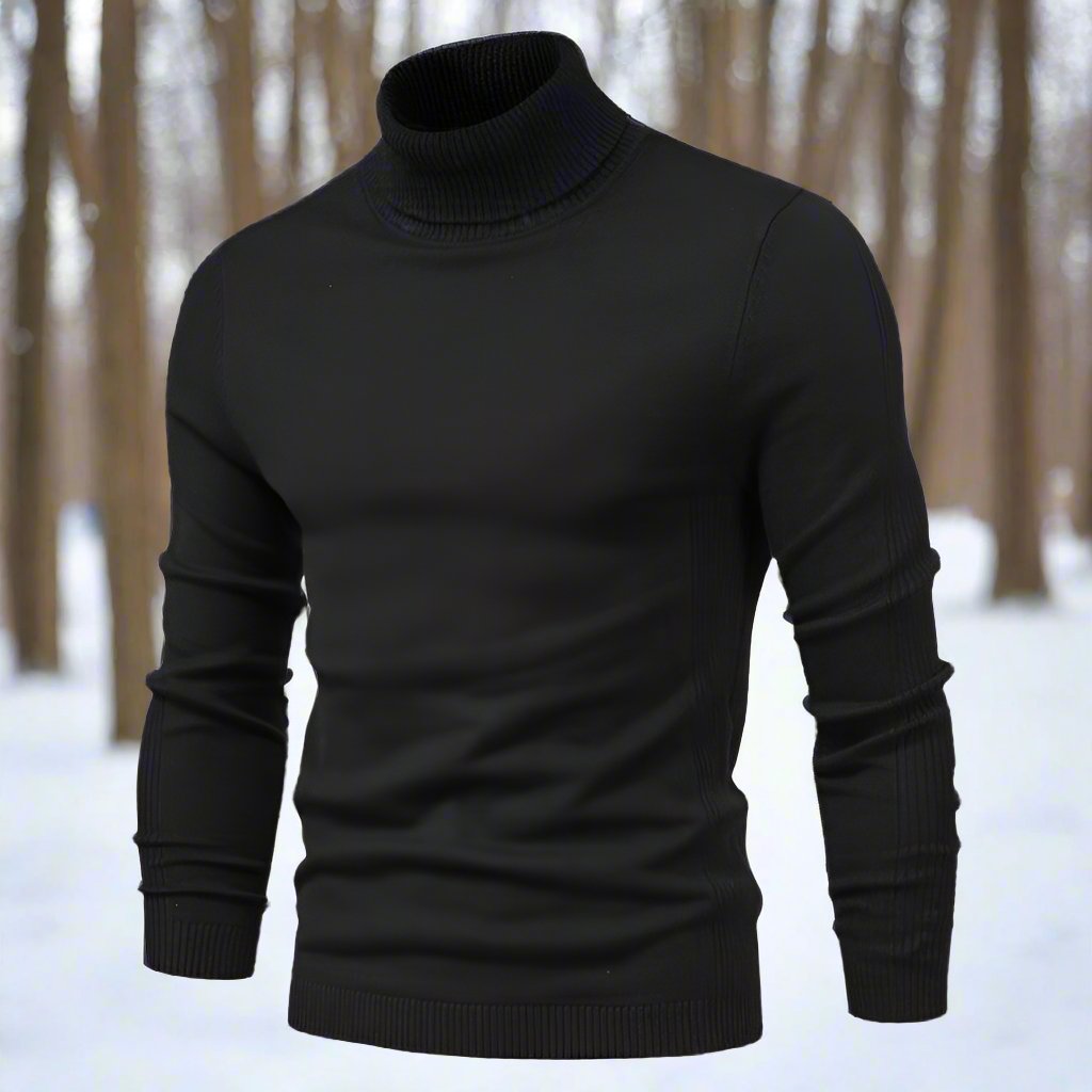 WW | High-Neck Sweater Soft Knit Slim Fit Ribbed Cuffs