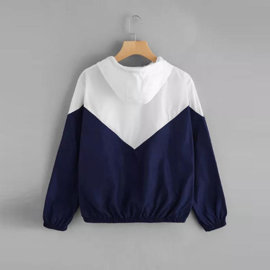 WW | Zweifarbige Damen Übergangsjacke mit Kapuze