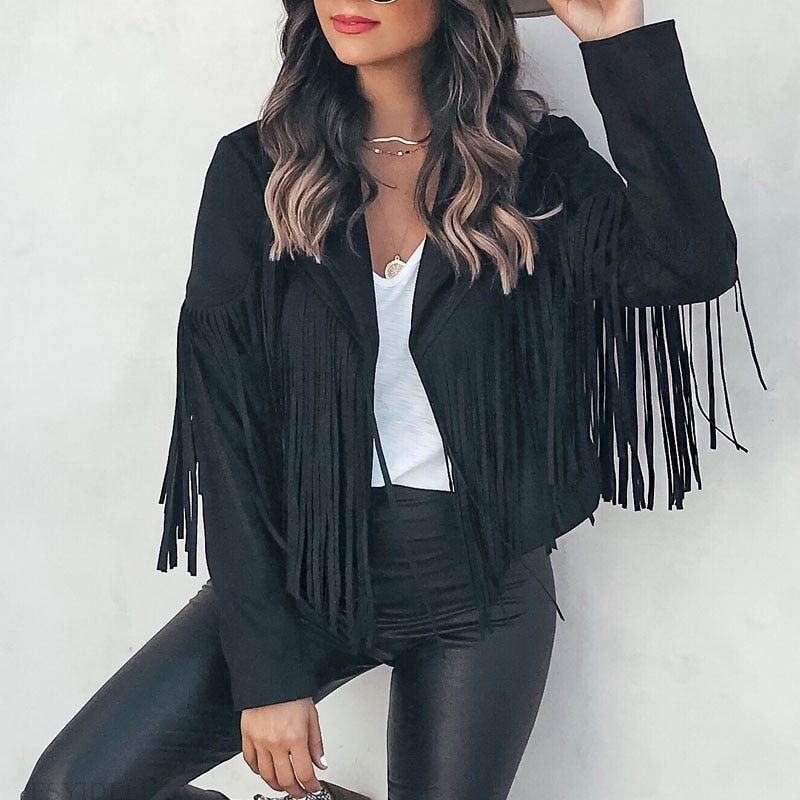 WW | Fringed Suede Jacket - Boho Chic Style - Lightweight & Trendy - Casual Layer
