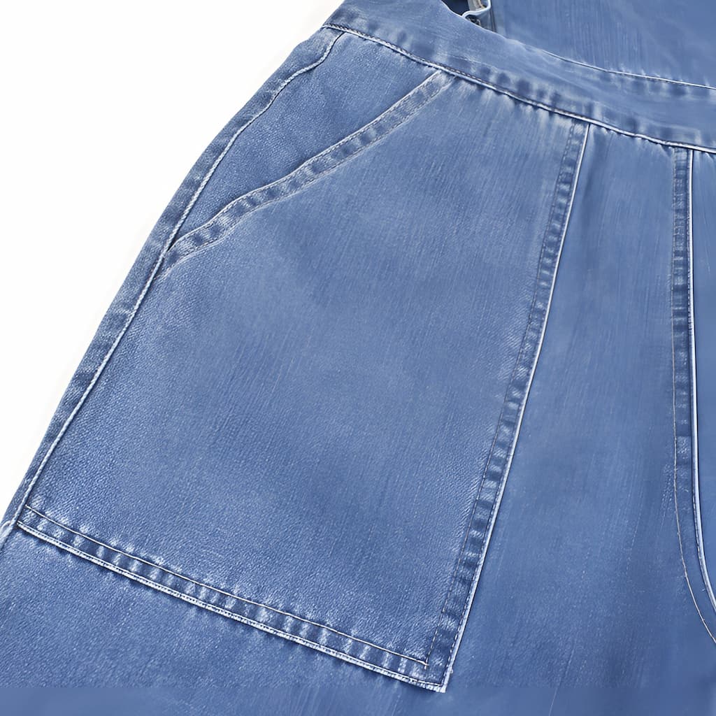 DenimDynasty™ - Open-Back Denim Jumpsuit