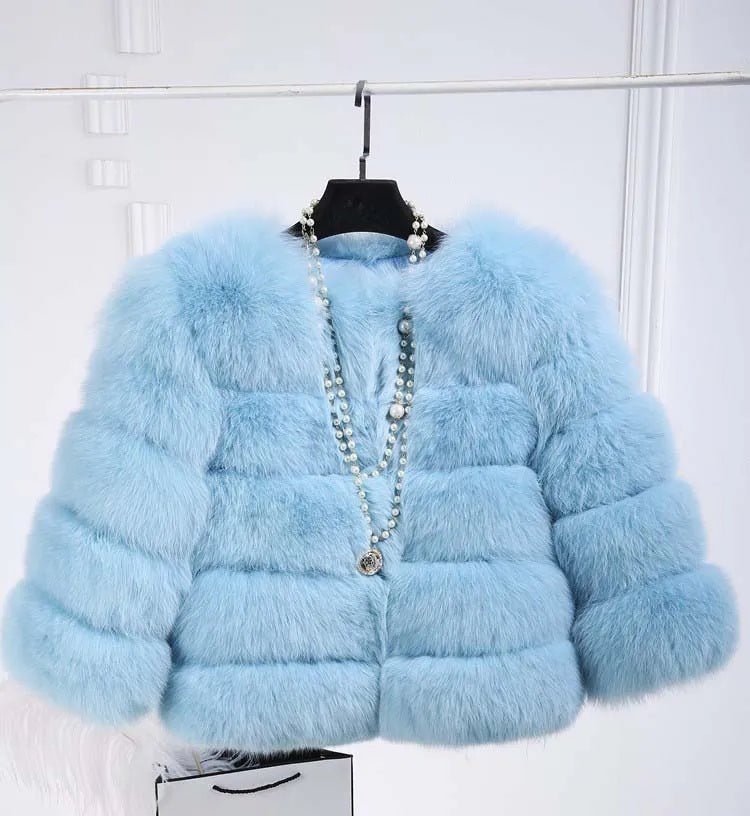 WW | Women's plush faux leather coat
