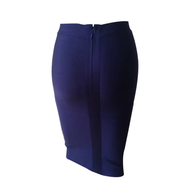 WW | Wholesale Women's Summer Fashion Sexy Black Blue Orange Red Beige Bandage Skirt Designer A-Line Pencil Skirt Faldas 60cm