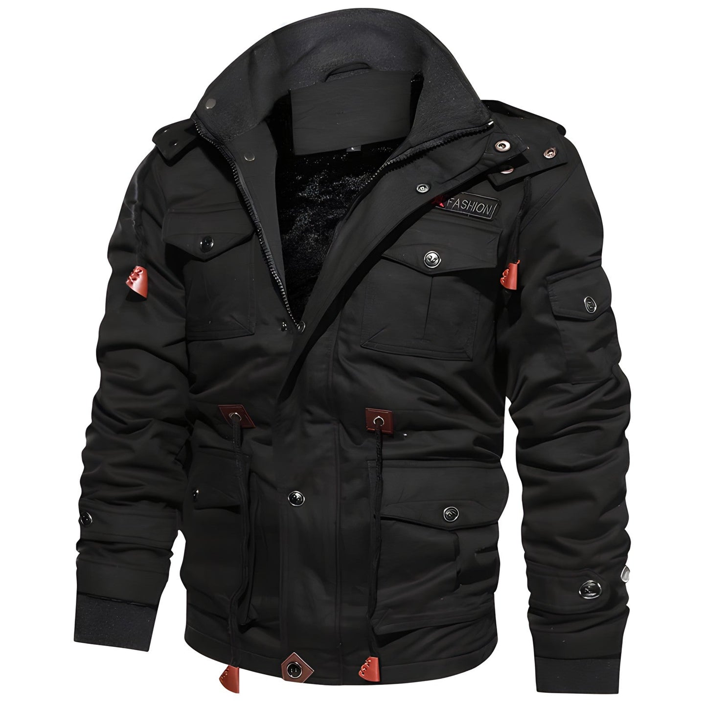 WW | Men's Winter Jacket with Button and Zipper Front Closure Style