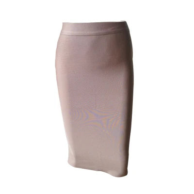 WW | Wholesale Women's Summer Fashion Sexy Black Blue Orange Red Beige Bandage Skirt Designer A-Line Pencil Skirt Faldas 60cm