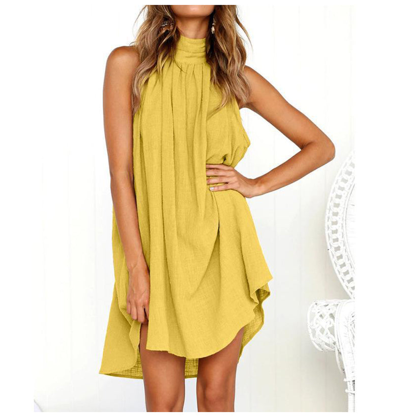 WW | Halterneck Kleid mit High Low Saum