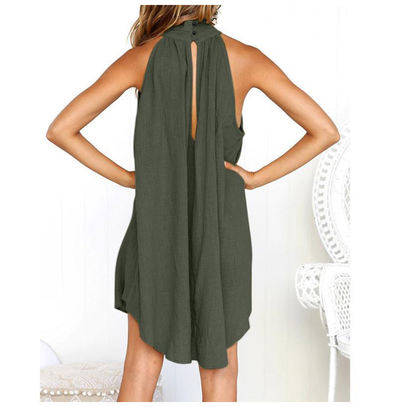 WW | Halterneck Kleid mit High Low Saum