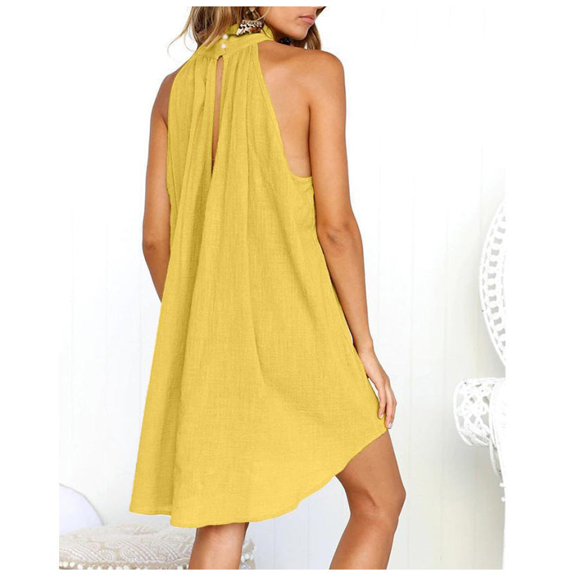 WW | Halterneck Kleid mit High Low Saum